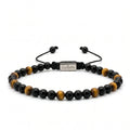 Onyx & Tiger's Eye Unisex Bracelet, 4mm | Castello Jewels