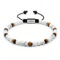 Howlite & Tiger's Eye Bracelet, 4mm | Castello Jewels