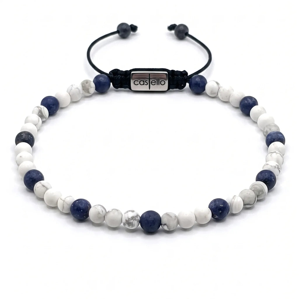 Howlite & Sodalite Bracelet, 4mm | Castello Jewels