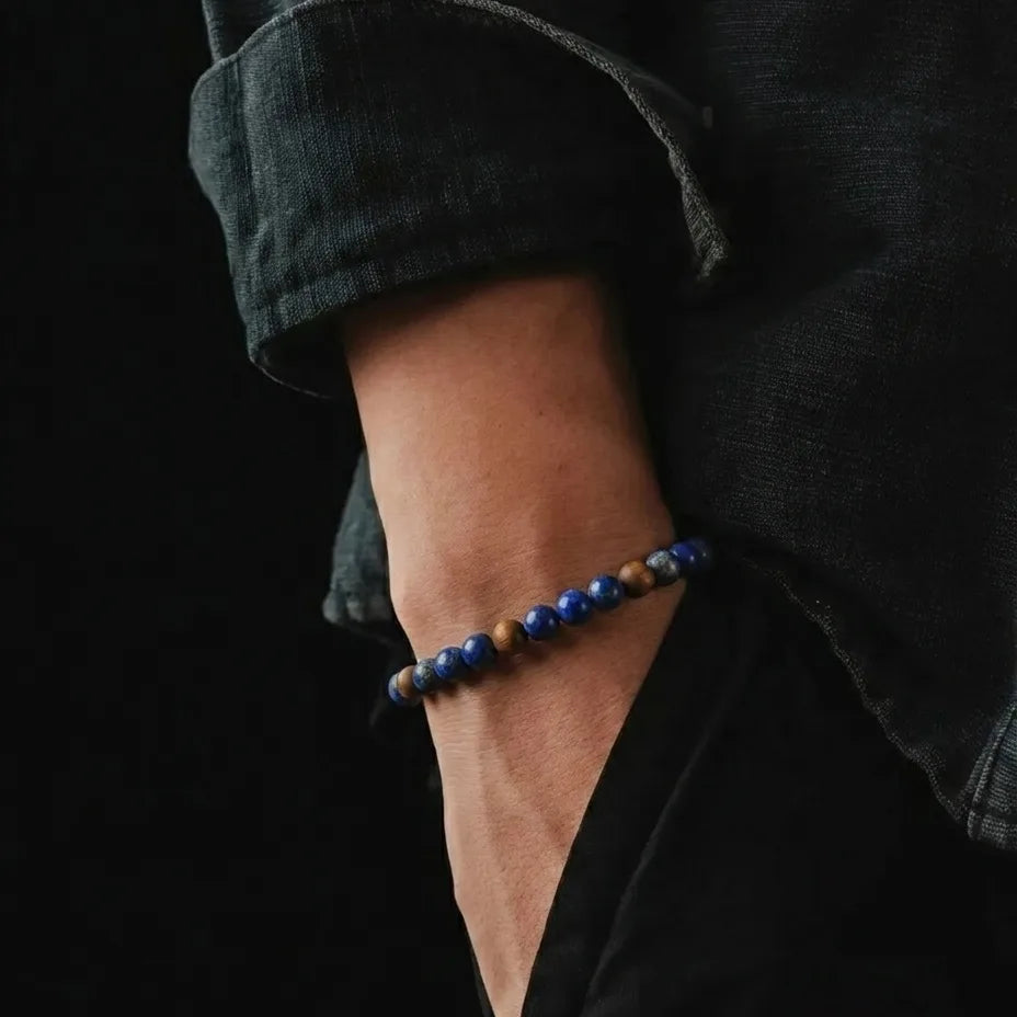 Sodalite & Tiger's Eye Bracelet, Matte, 4mm, view 2 | Castello Jewels