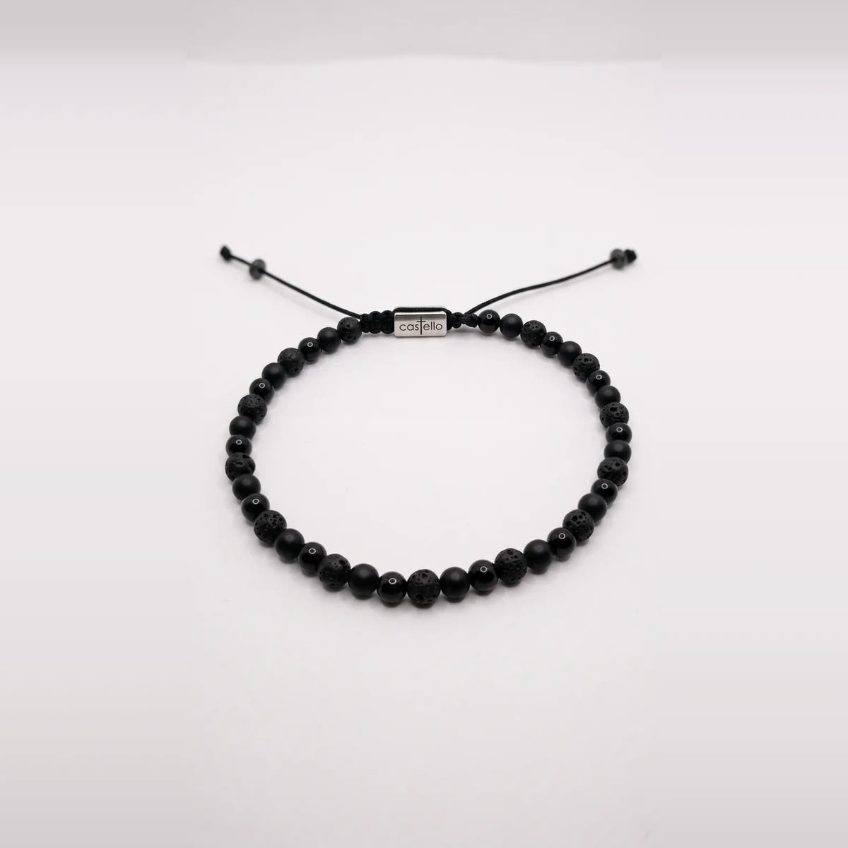 Onyx & Lava Bracelet, 4mm | Castello Jewels