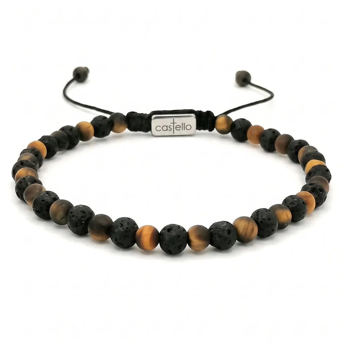 Lava & Tiger's Eye Bracelet, 4mm | Castello Jewels
