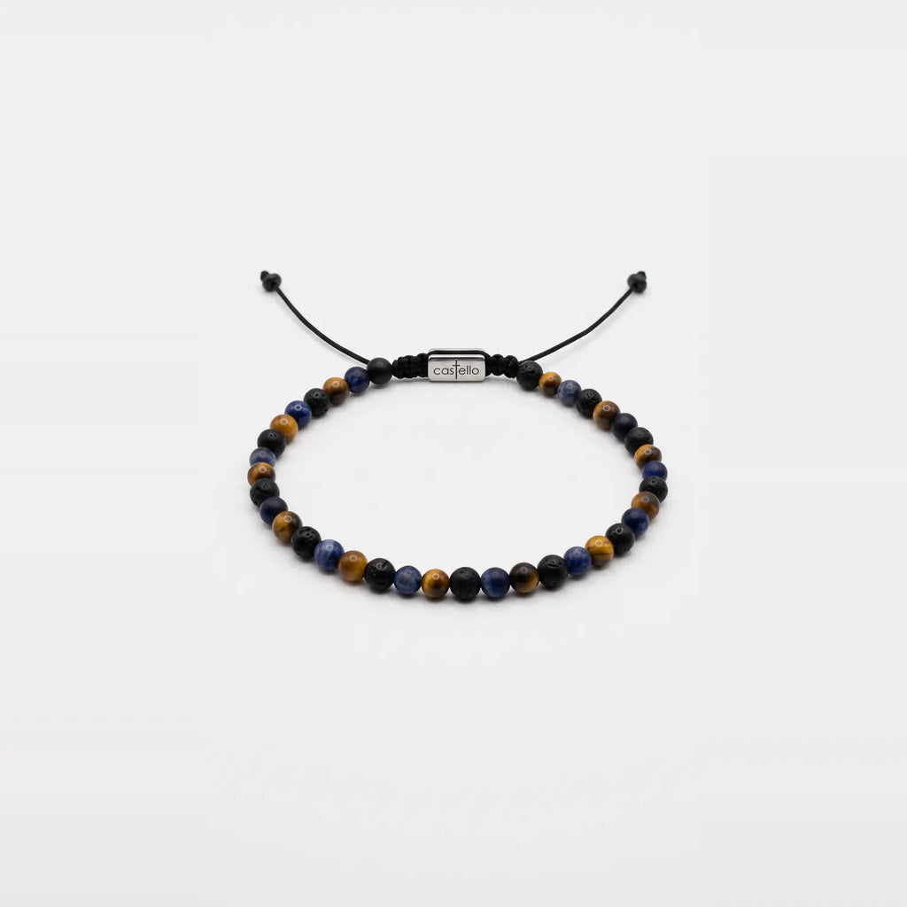 Lava, Tiger's Eye & Sodalite Bracelet · 4mm