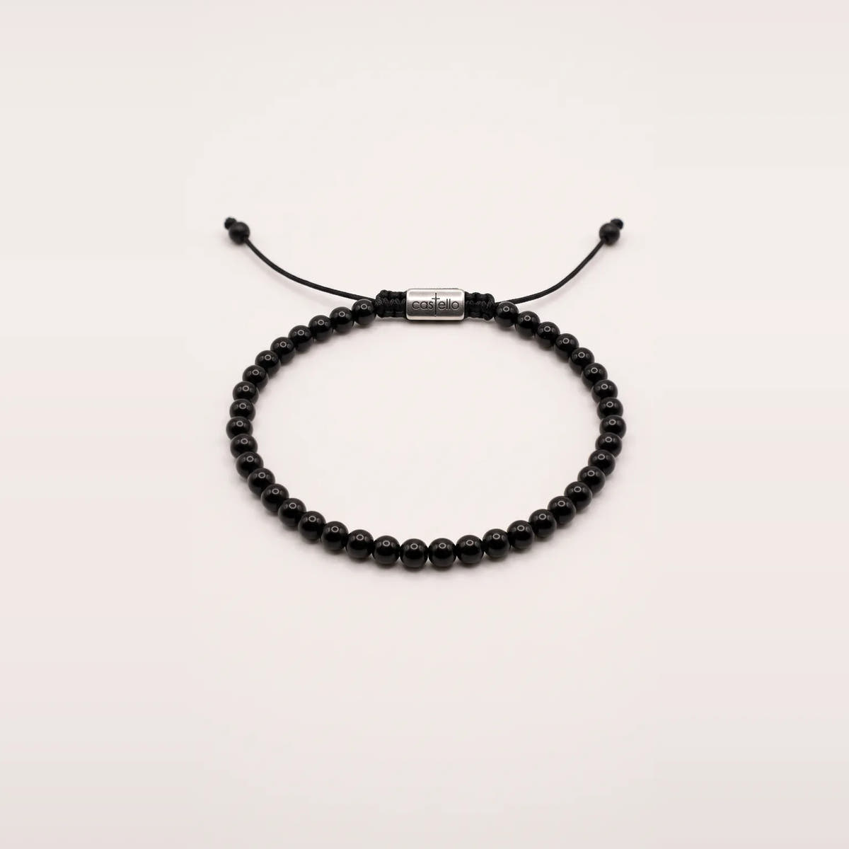 Polished Onyx Men's Bracelet, 4mm | Castello Jewels