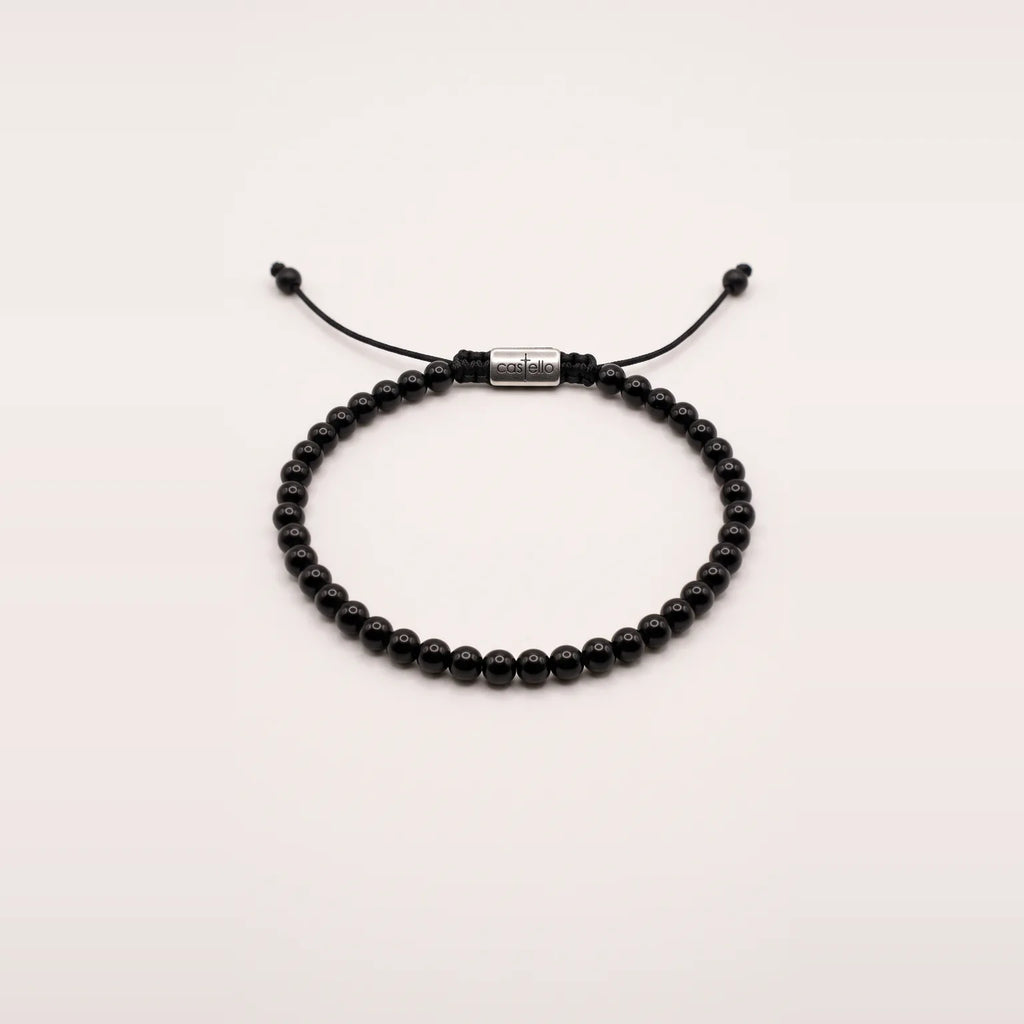 Polished Onyx Men's Bracelet, 4mm | Castello Jewels
