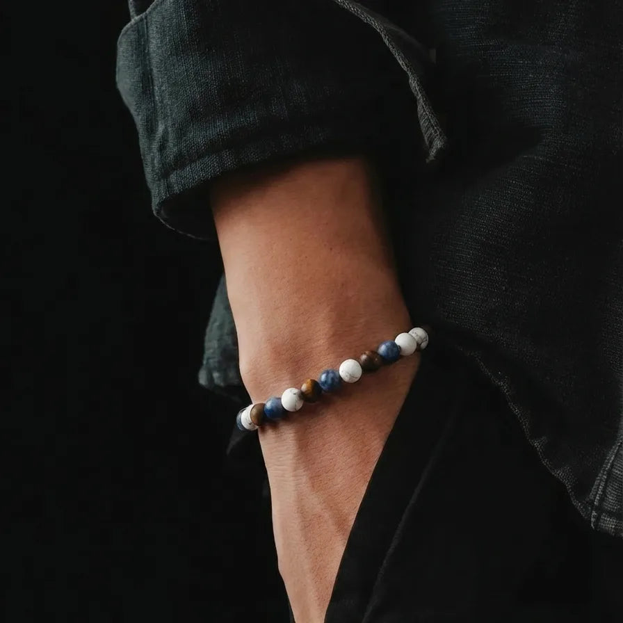 Sodalite, Tiger's Eye & Howlite Everyday Bracelet, 4mm, view 2 | Castello Jewels