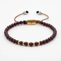 Garnet Gold-Plated Bracelet, Sterling Silver, 4mm | Castello Jewels
