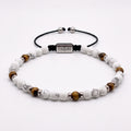 Classic Howlite & Polished Tiger's Eye — Timeless · 4mm