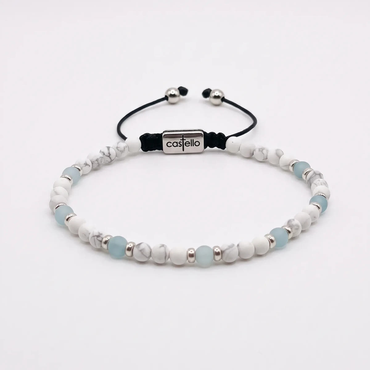 Classic Howlite & Amazonite, Timeless, Everyday Wear, 4mm | Castello Jewels