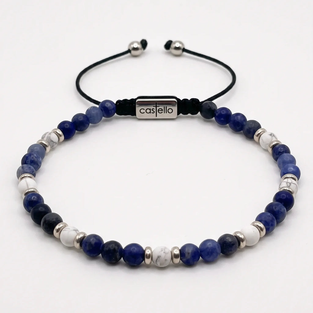 Classic Gold-Plated Sodalite & Howlite — Timeless · 4mm