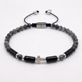 Labradorite Cross Bracelet for Men, 4mm | Castello Jewels