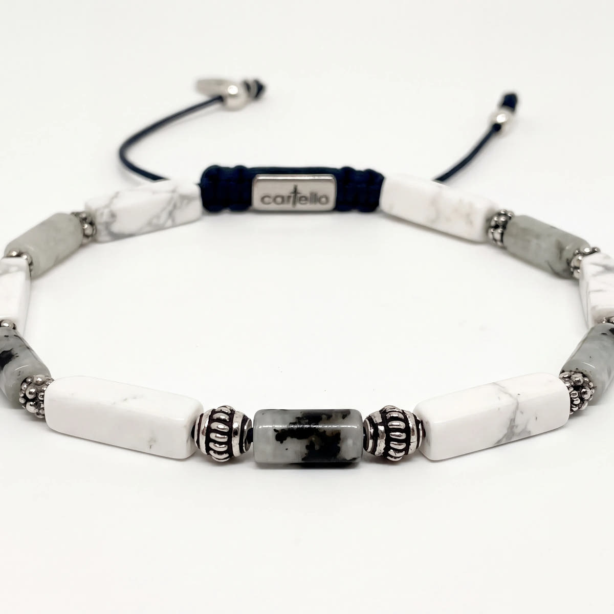 Kiwi Jasper Bracelet, Handmade Sterling Silver, 4mm | Castello Jewels