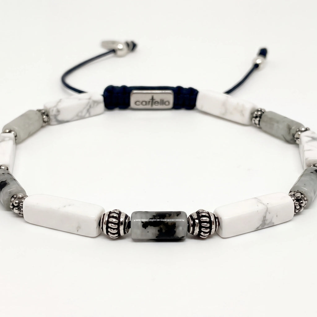 Kiwi Jasper Bracelet, Handmade Sterling Silver, 4mm | Castello Jewels