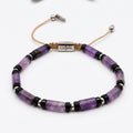 Minimal Amethyst Sterling Silver Bracelet, 4mm | Castello Jewels
