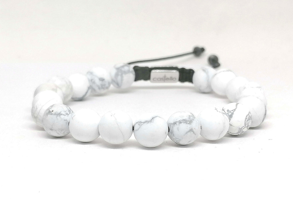 Bracelet Howlite, 10mm stone — view 2 | Castello Jewels