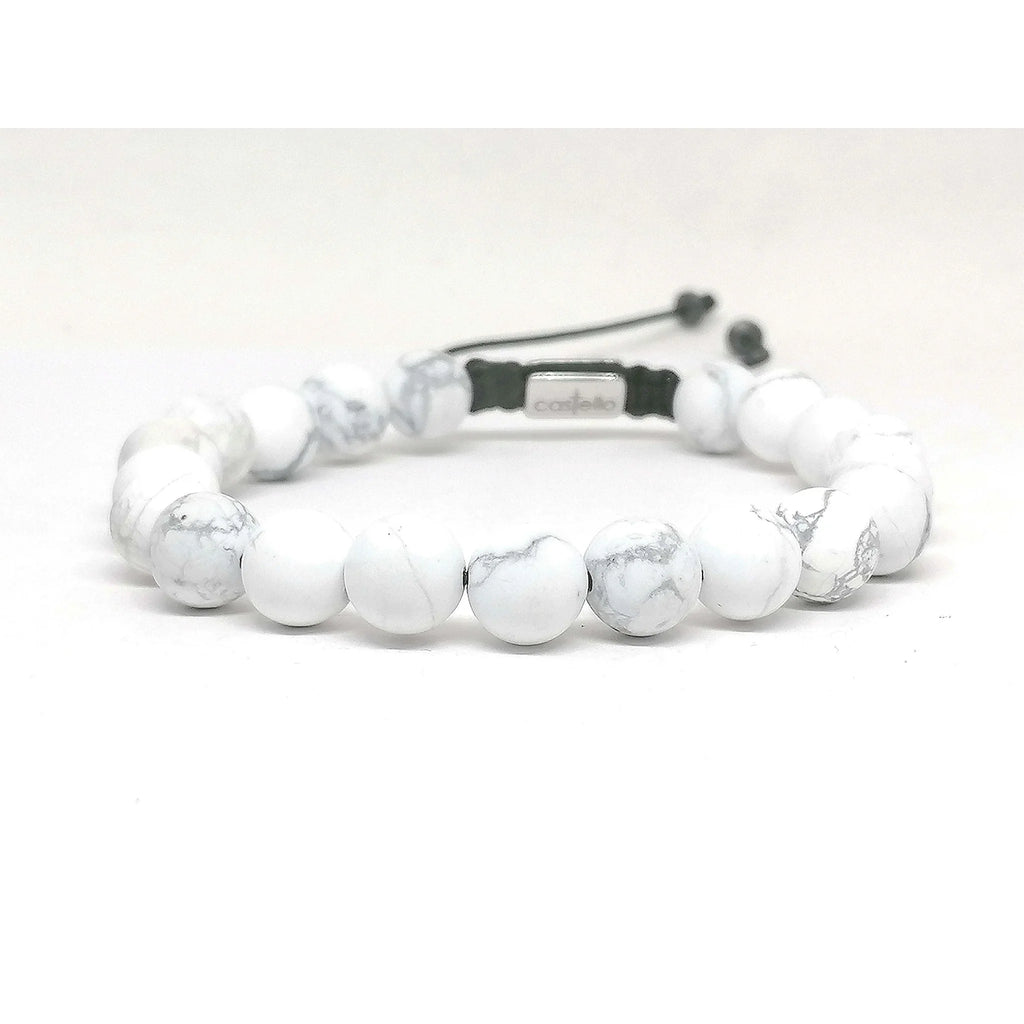 Howlite Boho Bracelet, 10mm, view 4 | Castello Jewels