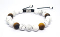 Hand Made Bracelet Howlite, Tiger Eye stone 10mm | Castello Jewels