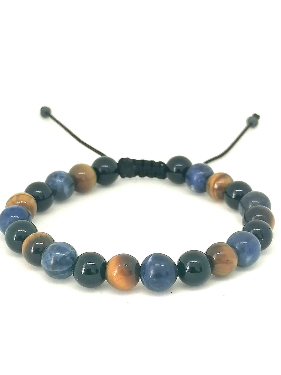 Bracelet 'MULTI, Onyx, Sodalite, Tiger Eye, stone — view 2 | Castello Jewels