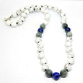 Hand Made Necklace Knots, Howlite, Eagle Eye, Lapis stone 10mm | Castello Jewels