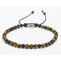 Tiger's Eye & Onyx Beaded Bracelet, 4mm | Castello Jewels