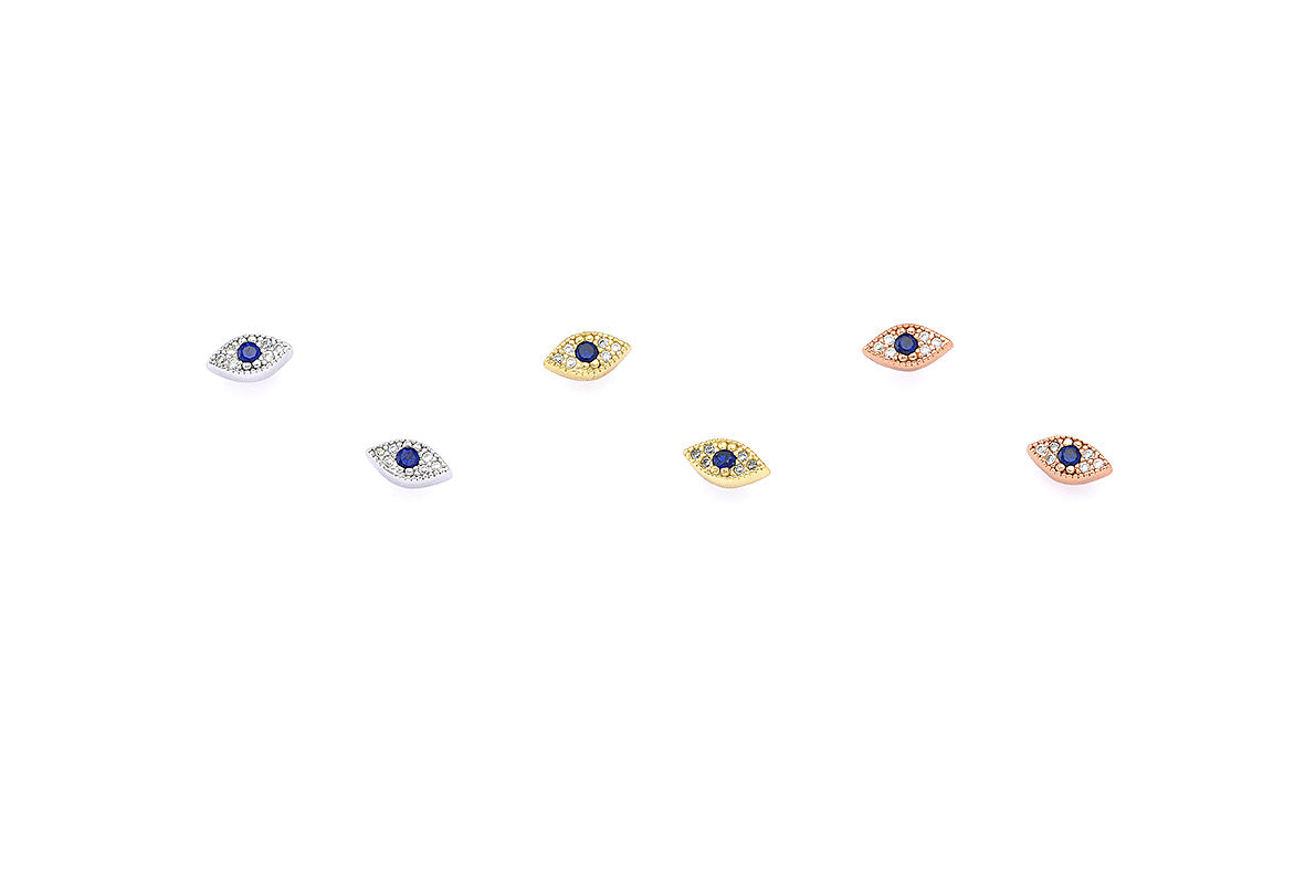 Evil Eye stud earring, Silver 925 | Castello Jewels