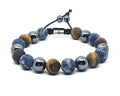 Hand Made Bracelet Hematite, Tiger Eye, Sodalite stone 10mm | Castello Jewels
