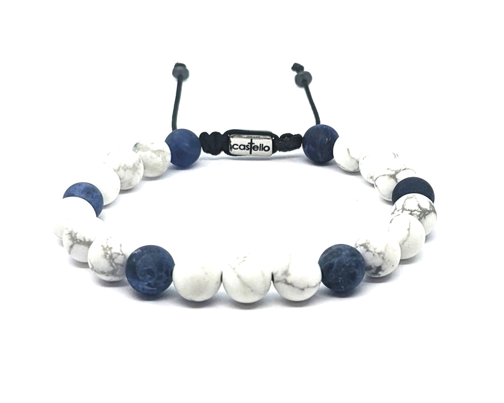 Gemstone Bracelet Howlite-Sodalite, stone 8mm | Castello Jewels