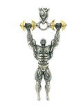 925 Sterling Silver retro fitness master pendant | Castello Jewels
