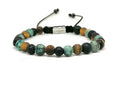 Hand Made Bracelet Tiger Eye Mat, Africa Turquoise, Lava stone 6mm | Castello Jewels
