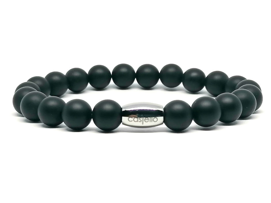 Hand Made Bracelet, Onyx Mat 8mm stone — view 4 | Castello Jewels