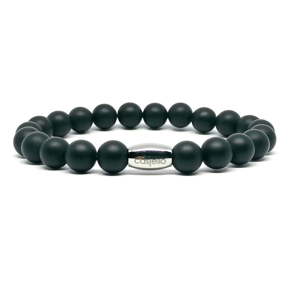 Matte Onyx Unisex Bracelet, 8mm, view 4 | Castello Jewels