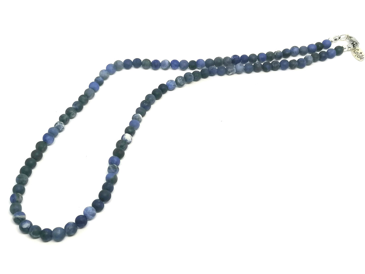 Sodalite Necklace, Sterling Silver, 4mm | Castello Jewels