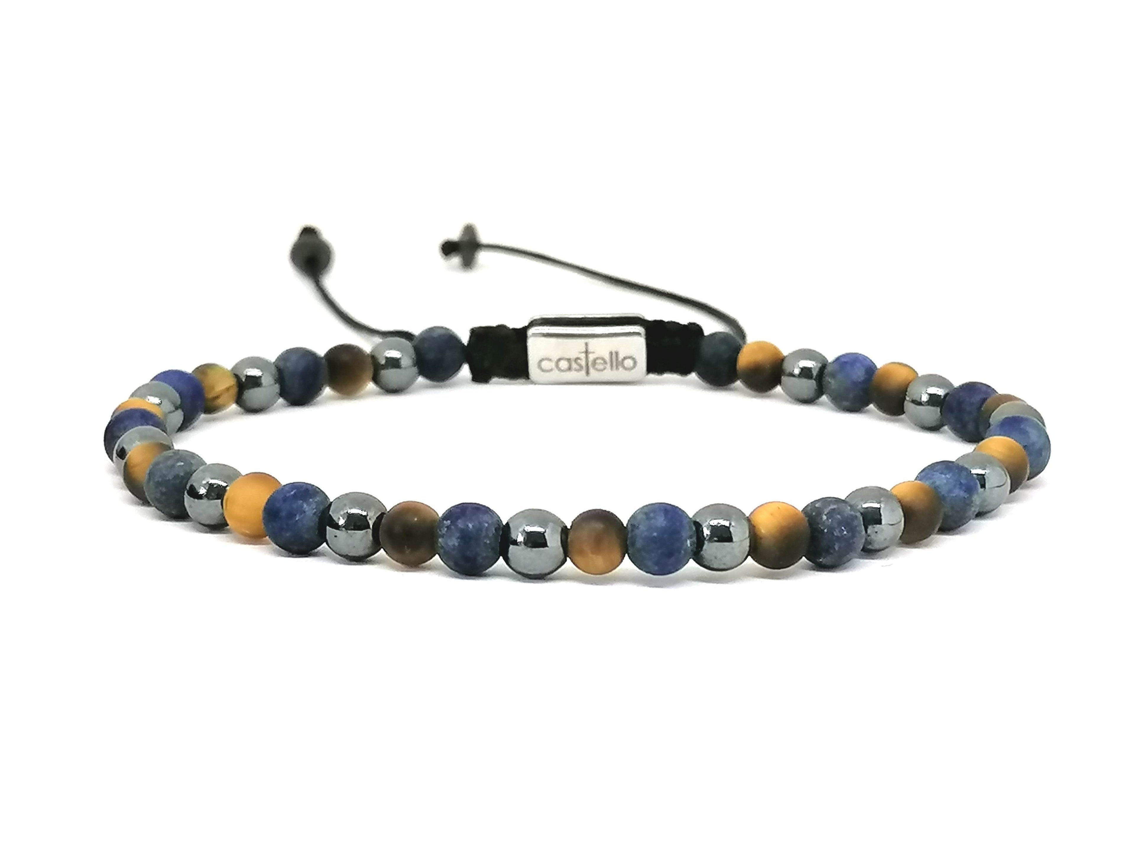 Hand Made Bracelet Sodalite, Tigers Eye Mat, Hematite stone 4mm | Castello Jewels