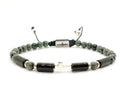 CROSS SILVER 925 Bracelet Rubyzoisite stone 4mm | Castello Jewels