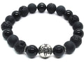 Bracelet Chic 925 Silver, Onyx stone 10mm | Castello Jewels