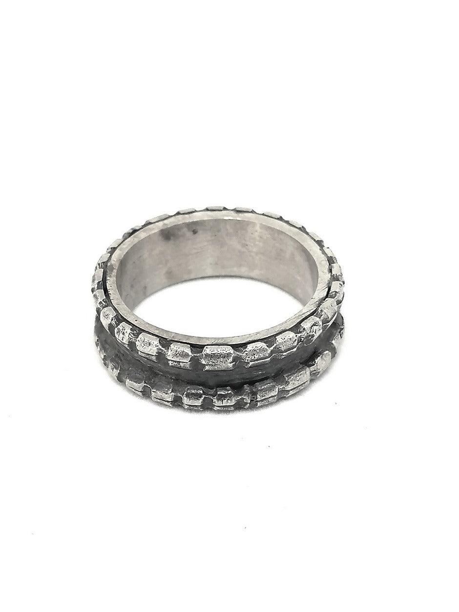 Mens Silver Ring — view 2 | Castello Jewels