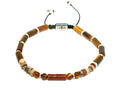 Hand Made Silver Bracelet Ancient Jasper stone 4mm | Castello Jewels