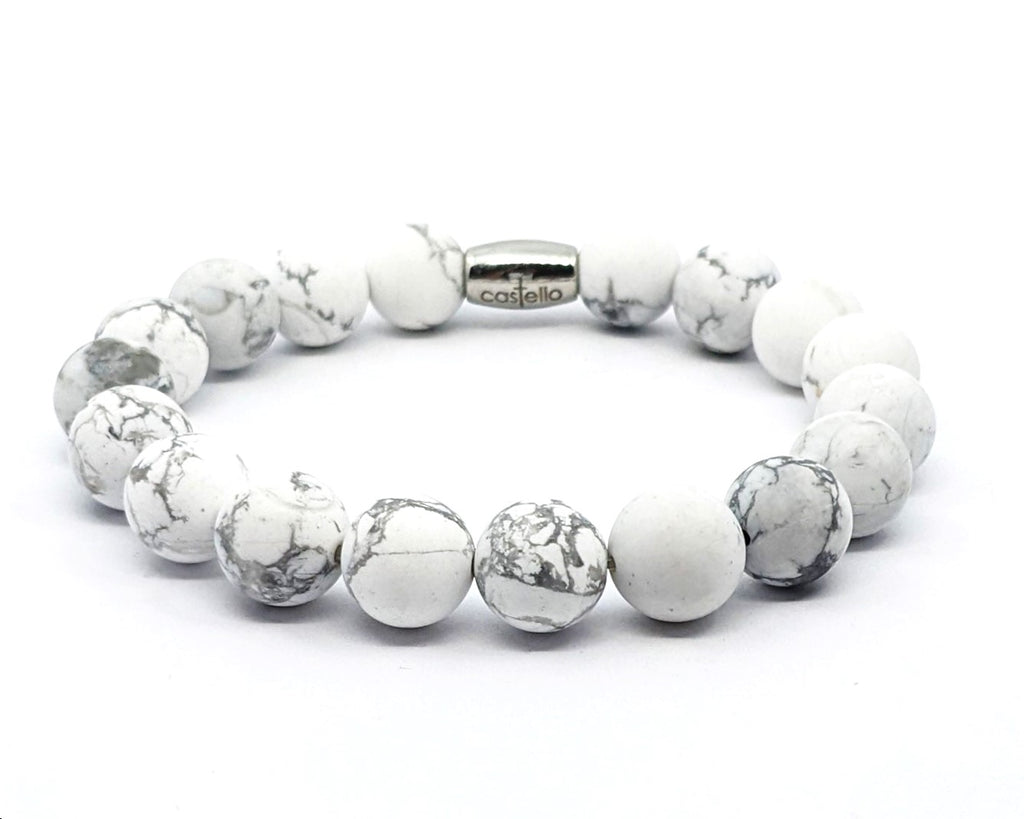 Bracelet Howlite, 10mm stone — view 3 | Castello Jewels