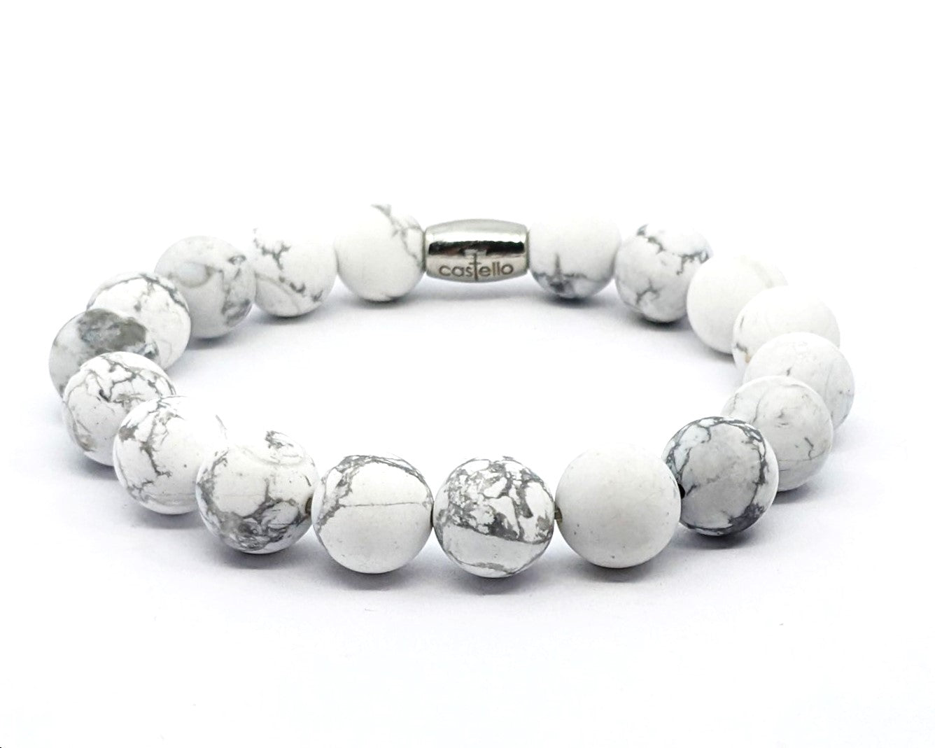 Bracelet Howlite, 10mm stone — view 3 | Castello Jewels