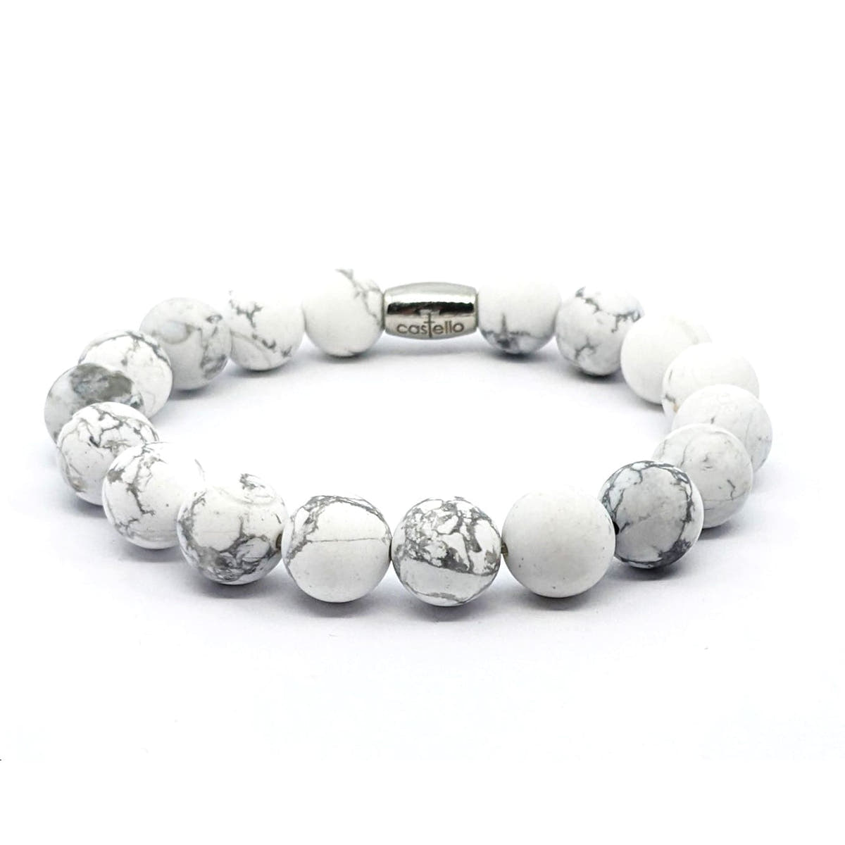 Howlite Boho Bracelet, 10mm, view 3 | Castello Jewels