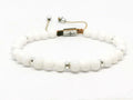 Silver 925, Bracelet Minimal, White Onyx, 6mm stone | Castello Jewels