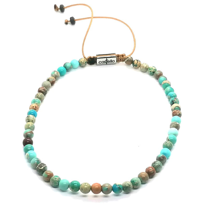 Jasper Beaded Anklet, Sterling Silver · 4mm