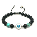 Matte Onyx Evil Eye Enamel Bracelet, 8mm | Castello Jewels