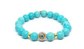 Hand Made Silver 925' Gold Plated Bracelet Turquoise stone 10mm | Castello Jewels