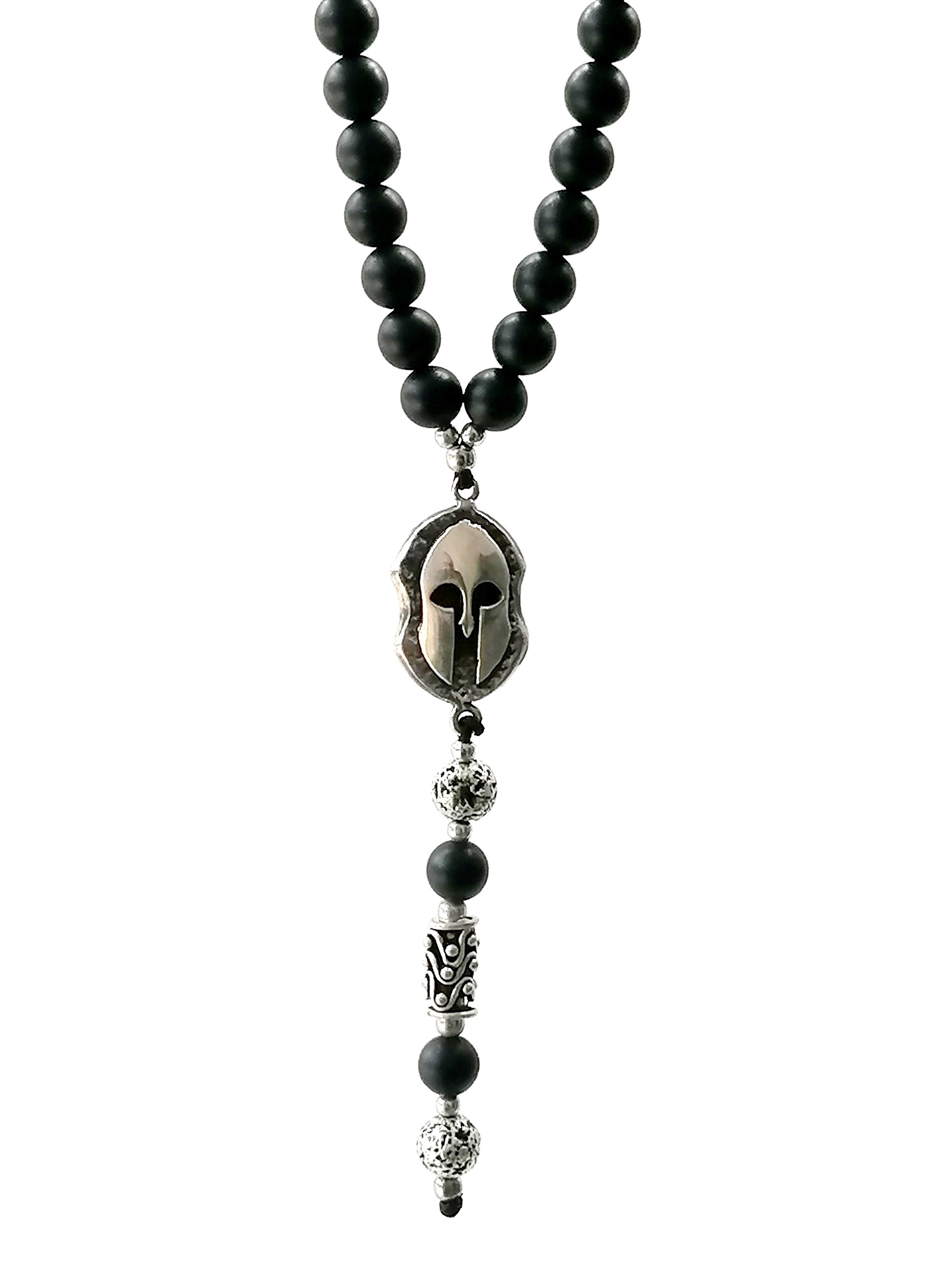 Rosary Sparta Helmut, Silver 925, Onyx stone — view 3 | Castello Jewels