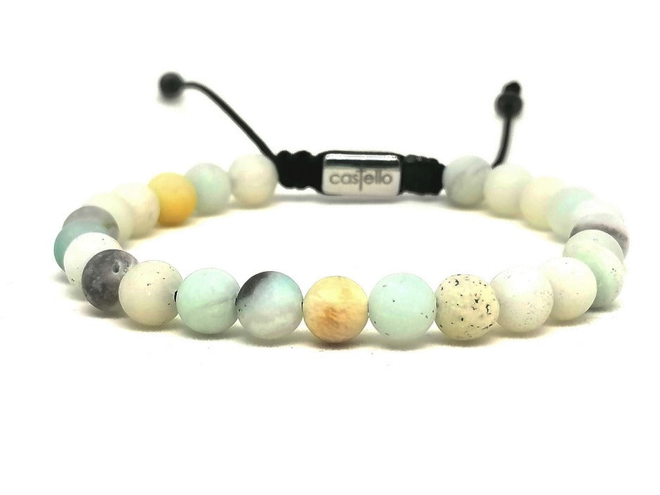 Gemstone Bracelet Amazonite stone 6mm — view 2 | Castello Jewels