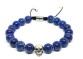 Hand Made Bracelet Silver 925, Lapis stone 10mm | Castello Jewels