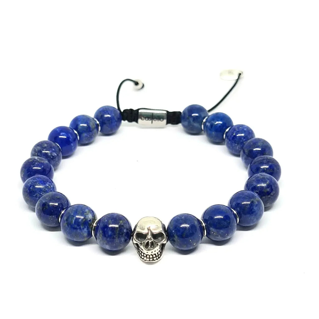 Lapis Lazuli Bracelet, Sterling Silver, 10mm | Castello Jewels