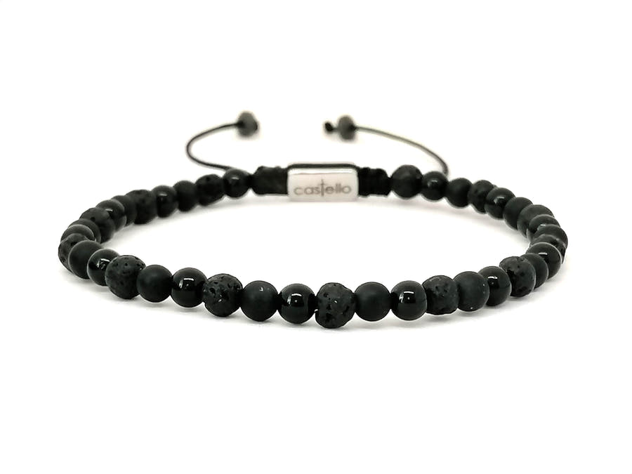Onyx & Lava Bracelet · 4mm