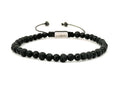 Hand Made Bracelet, Onyx Polish-Mat, Lava, stone 4mm | Castello Jewels